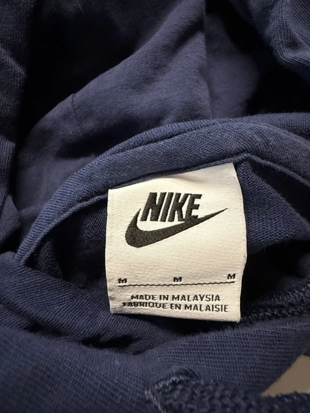 Nike Mens Long Sleeve Hoodie Sweatshirt~Size M~Navy Blue Athletic Gym Top~L12 31